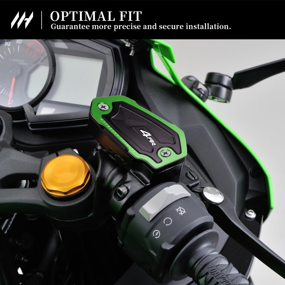 MotHeart Motorcycle Front Brake Master Cylinder Cover for Ninja ZX-4RR 2023-2025 CNC Aviation Aluminum Ninja Zx-4rr Parts (Green)