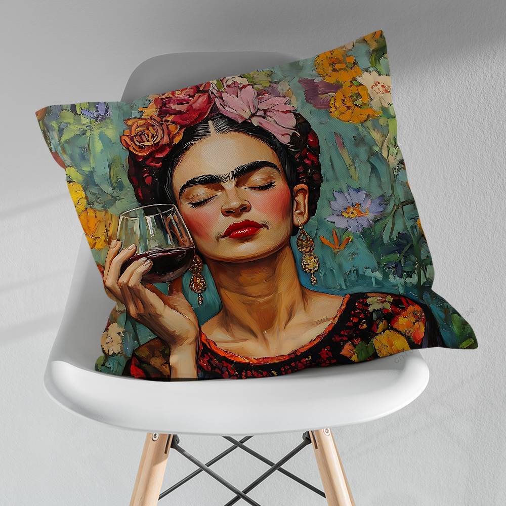 FFridas KKahlo Artiste Pillowcase for Sofa Room Office Decor Printing  Merchandise AllMatch Cushion Cover