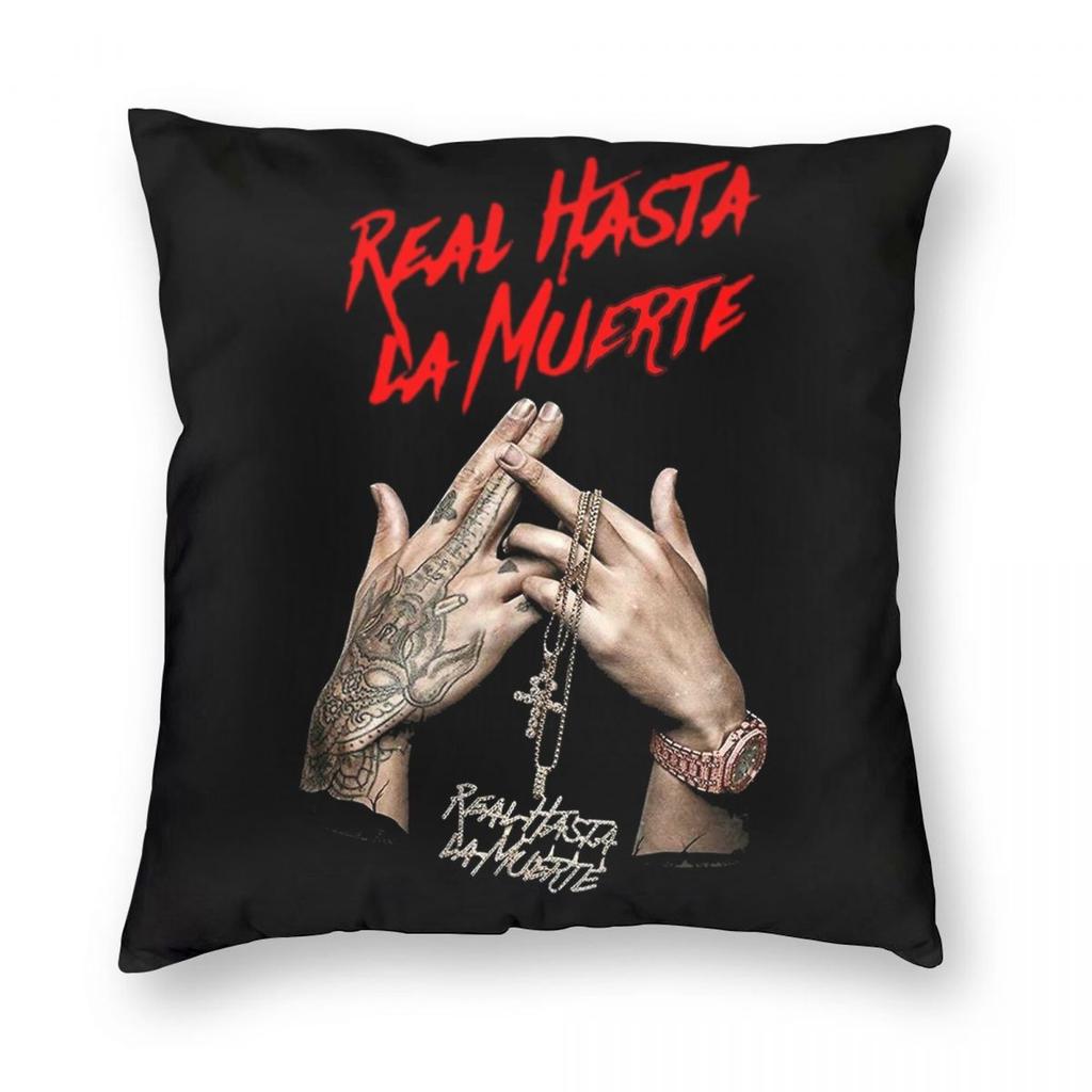 Anuel AA Real Hasta La Muerte Pillowcase Polyester Linen Velvet Printed Decor Throw Pillow Case Room Cushion Cover Wholesale