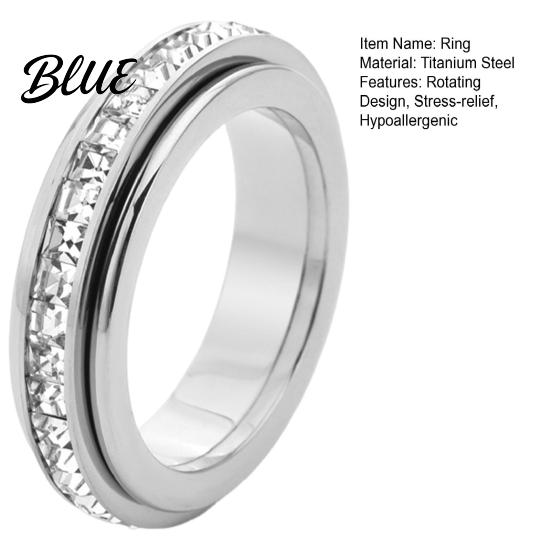 Anxiety Rings for Women Rotating Men Titanium Steel Fidget Ring