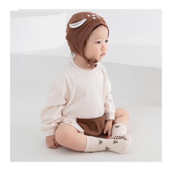 [HAYAHARU] Cute Baby Socks, Baby Socks, Children, Crew Length, Anti-Slip, For Boys, Girls, Going To Kindergarten or School, Antibacterial Cotton,