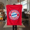 1 szt. Koc flanelowy z nadrukiem FC Bayern Monachium, Wysoka jakość, Na wszystkie pory roku, Wystrój domu, Ciepło i komfort, Idealny na prezenty świąteczne