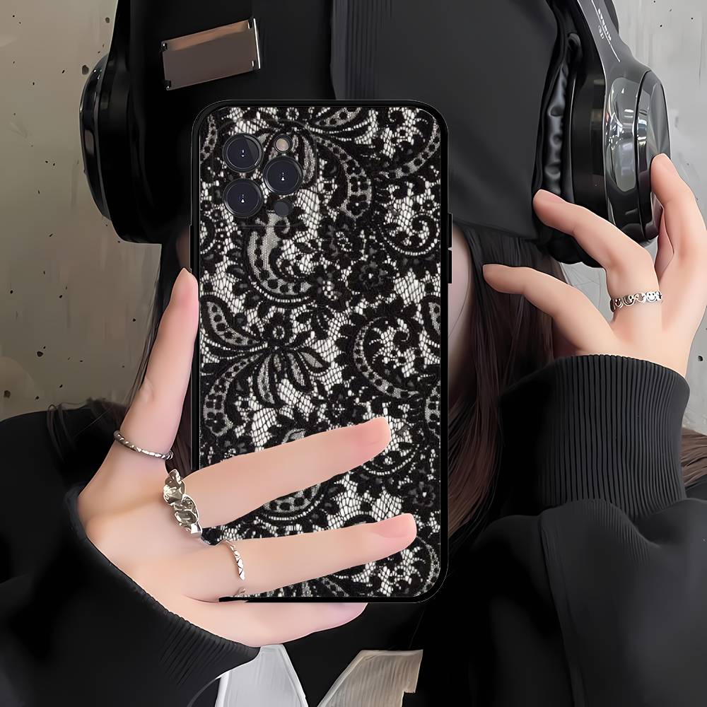 

Чехол для телефона в кружевном стиле для крутой девушки, для IPhone 16 17 Air 15 14 13 12 11 Pro Max 16E Plus Fundas iPhone 15 pro