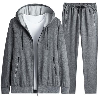 Warmer Sportanzug für Männer, 2-teilig, Sportanzug mit Kapuze, Sets, winddicht, für Fitnessstudio, Laufen, Sportbekleidung