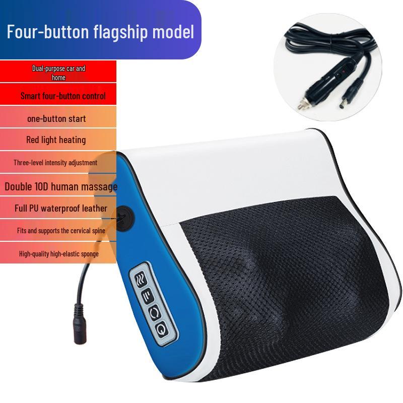 Cervical & Neck Massager: Multifunctional Heated Pillow for Shoulder, Waist, and Back - Dual Use for Car and Home