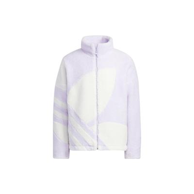 adidas Originals Trefoil Grand Logo Polaire Veste Épaisse Décontractée Unisexe Vestes Violet HR3488
