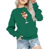 Kids' Fashion Loose-Fit Casual Long-Sleeve Christmas Print Oversized Crewneck Sweatshirt