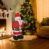 Weihnachts-Aufblasdekoration 1,2 m Polyesterfaser Aufblasbarer Weihnachtsmann mit Geschenk für Weihnachten Außenbereich Garten Rasen Hof Party EU-Stecker 220V