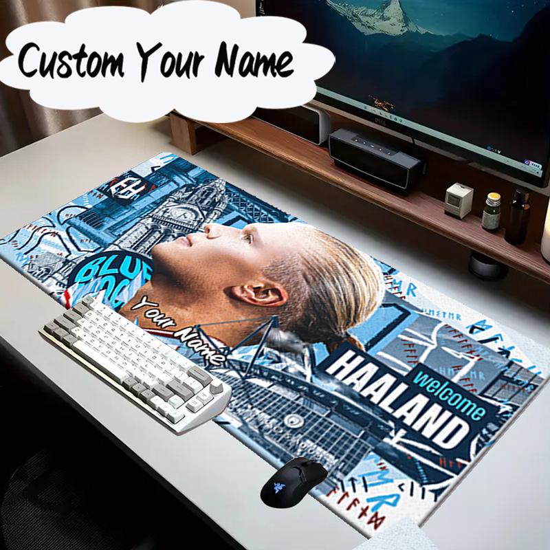 Custom Name Mouse pad Haaland Player Pose Mouse Pad Desk Mat, Non-Slip Rubber Backer Pad For Computer Notebook Gaming Mouse Pad Birthday Gift