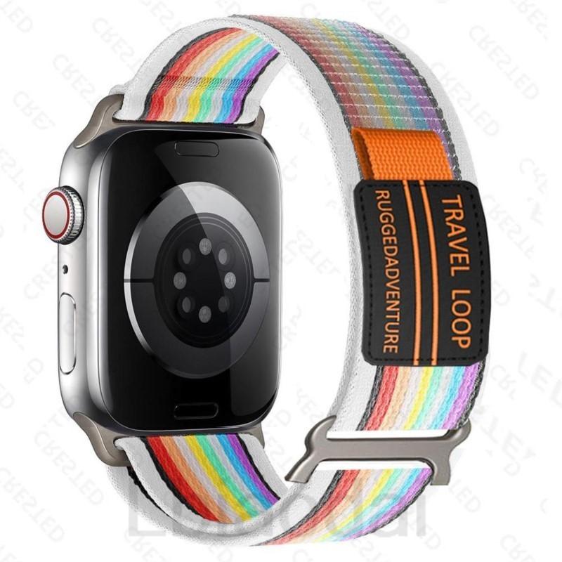 

НОВИЙ Trail loop для ремінців Apple Watch 44 мм Ultra 2 Ремінець 49 мм 45 мм 38/40/41 мм Чорний роз єм iwatch серії 9876543 SE10 42/46 мм S10-42 38 40 41mm