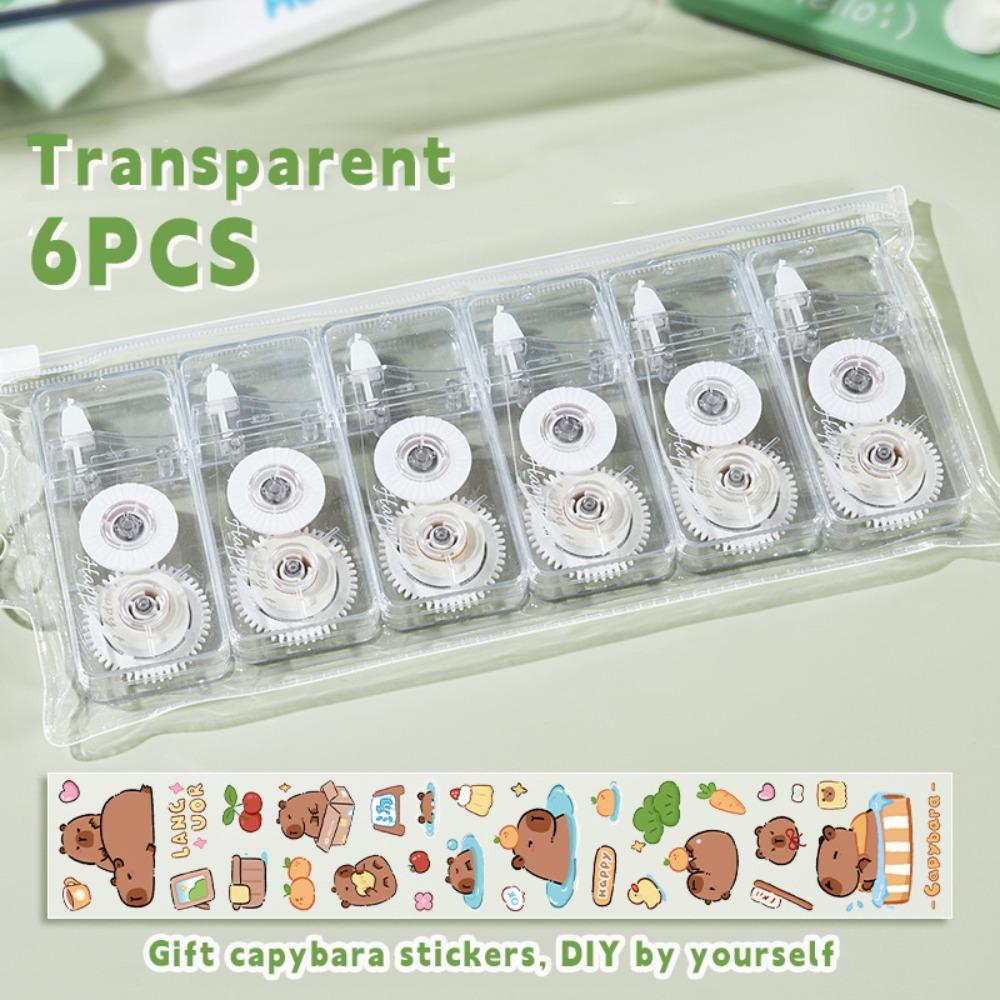 

6 шт./набор 36 м Большая емкость Бесшумная корректирующая лента Студенческая корректирующая лента Школа Офис прозрачный