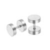 Stainless Steel Barbell Stud Earrings - Round Disc Hip Hop Style for Men