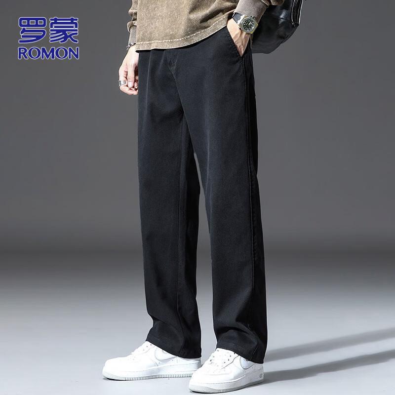 ROMON Men s Tencel Straight-Leg Casual Pants XL