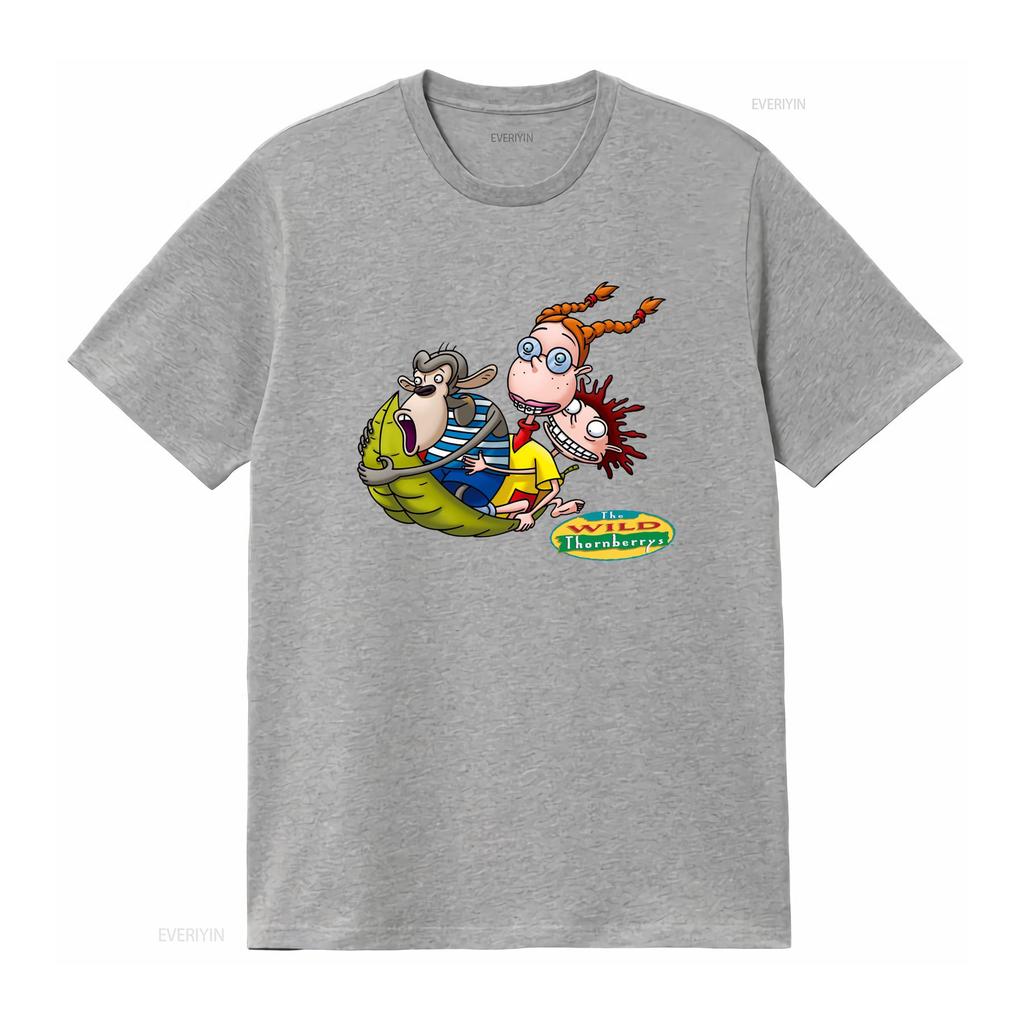 Wild Thornberrys Eliza Darwin Donny On Leaf Cartoon Print T Shirt for S 2Xl Royal Blue Vintage Washed Graphic Stylish Unisex