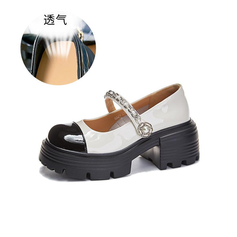 

New Mary Jane shoes women s 2025 summer shallow mouth Velcro fashion single shoes women s small fragrant commuting retro women s shoes 40 бежевый