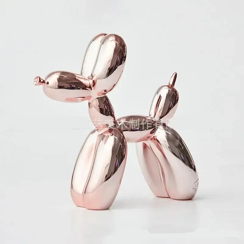 

10cm/17cm Balloon Dog Resin Figurine, Cute Animal Desktop Ornament for Room Living Office Shelf Decor, Modern Gift (Not a Toy) 10x10x4cm рожевий колір золота