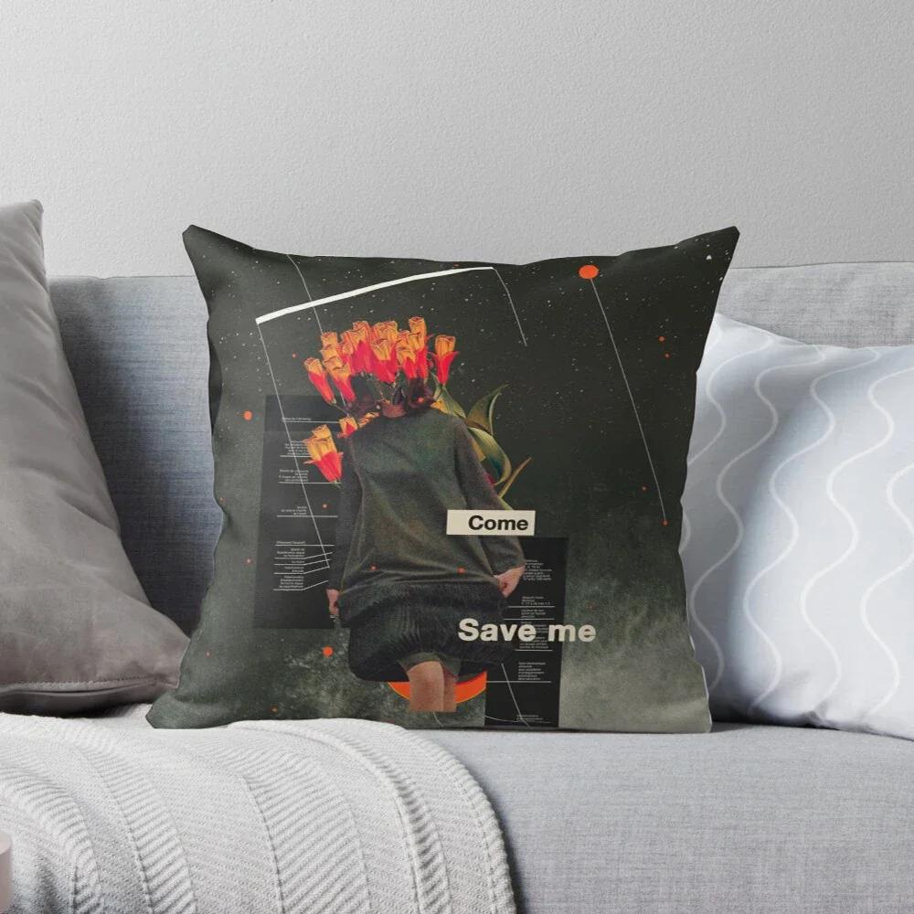 Royal blue yellow gray ink printing linen pillowcase sofa cushion cover home decoration can be customized for you 40x40 50x50