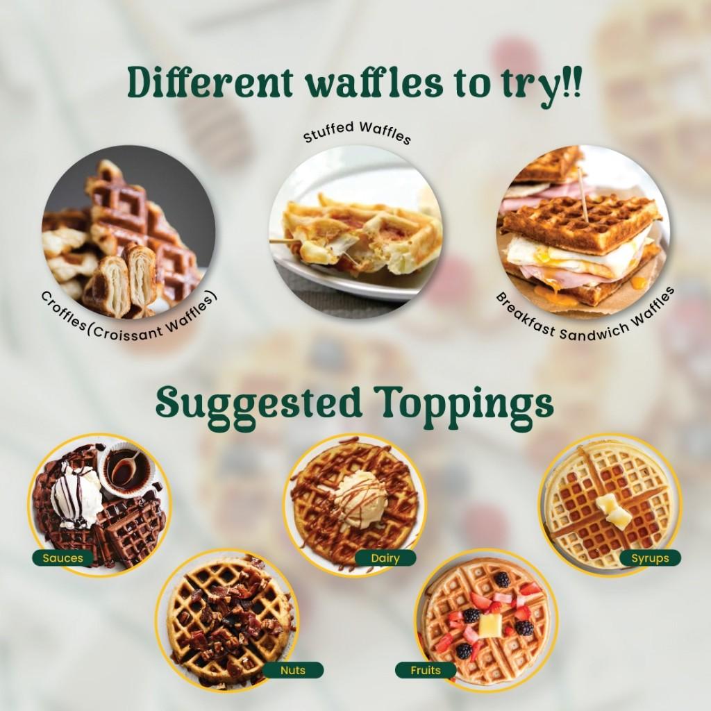 WM-25 Belgian Household Breakfast Machine Waffle Maker with Temperature Control Stainless Steel Electric Baking Pan