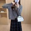 Simple style design double zipper twist sweater jacket women's autumn and winter new versatile thick knitted cardigan women
