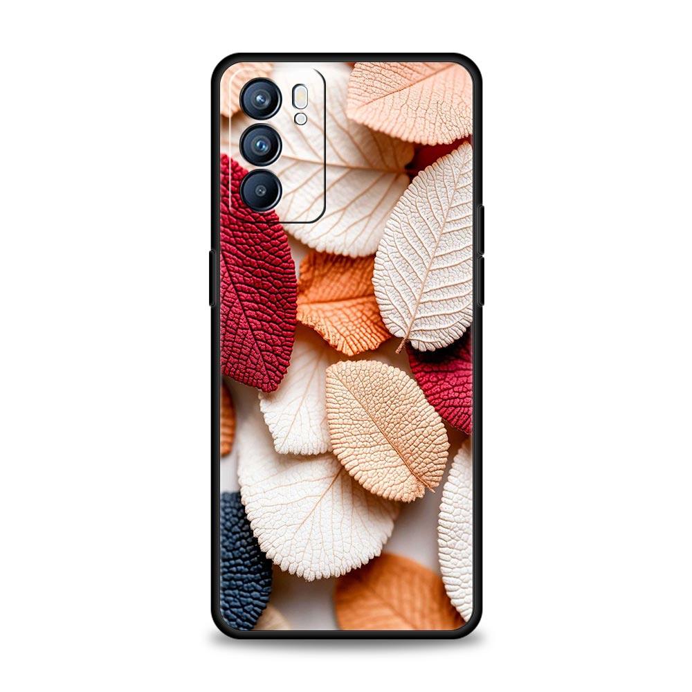 Cartoon Leaf Phone Case For Oppo A17 A31 A54 A57 A78 A79 A98 Find X5 X6 Reno 6 7 8 10 11 12 13 F Pro 5G Soft TPU Cover Funda Bag