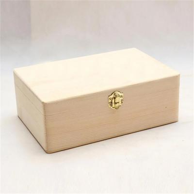 Boîte de Rangement Maison Bois Naturel Avec Couvercle Fermeture Dorée Organisateur de Cartes Postales Artisanat Fait Main Boîte à Bijoux Boîte en Bois Coffret NOUVEAU