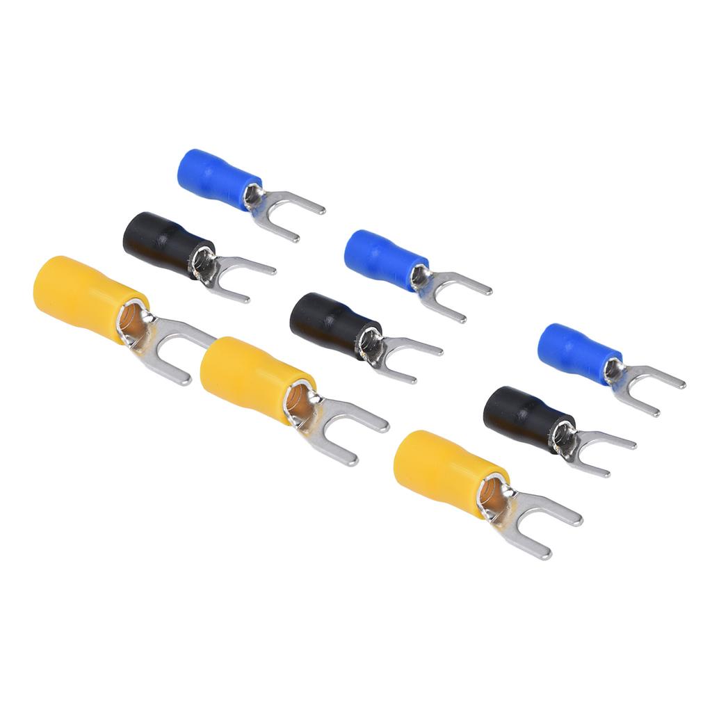300Pcs Insulated Fork Spade Terminals Copper PVC U Type Wire Connector for Transportation Lighting(SV1.25 4+SV2 4+SV5.5