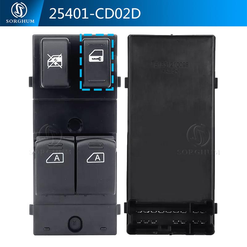 SORGHUM 25401-CD02D 25401-CD000 Left Driver Power Window Master Switch For Nissan NV200 350Z Grand Touring 2003 2005 25401-3LM0B
