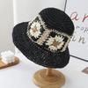 Bucket Internet Celebrity Woven Flower Straw Hat Bucket Hat Women's Versatile