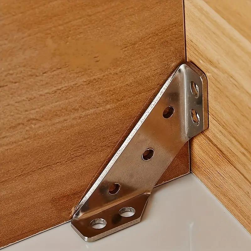 10Pcs Corner Brackets Stainless Steel Furniture Angle Shelf Connector Cabinet Support Fixing Frame Corner Brace With Screws