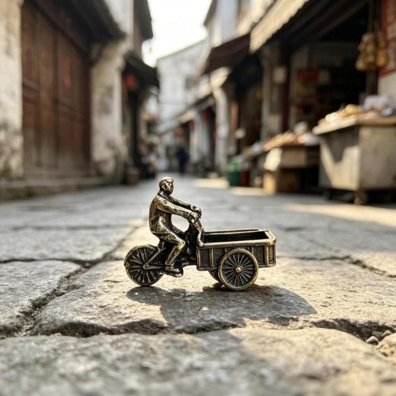 Vintage Metal Tricycle Figurine Antique Finish Exquisite Detail For Home Decor Collection Gift