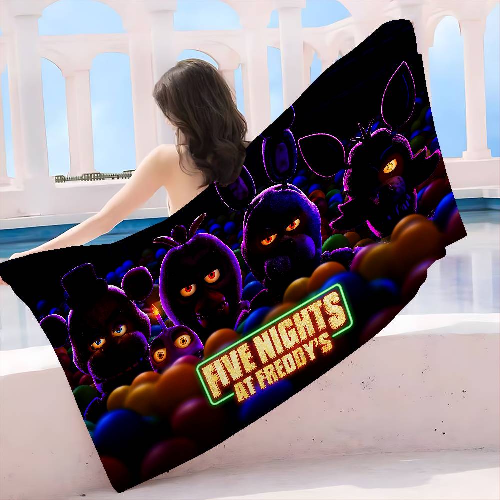 Fnaf Five-nights-At-Freddys Grandi Asciugamani da Spiaggia in Microfibra Asciugatura Rapida Asciugamani da Spiaggia Sabbiosa Asciugamano da Piscina Per Viaggio Piscina Nuoto Yoga