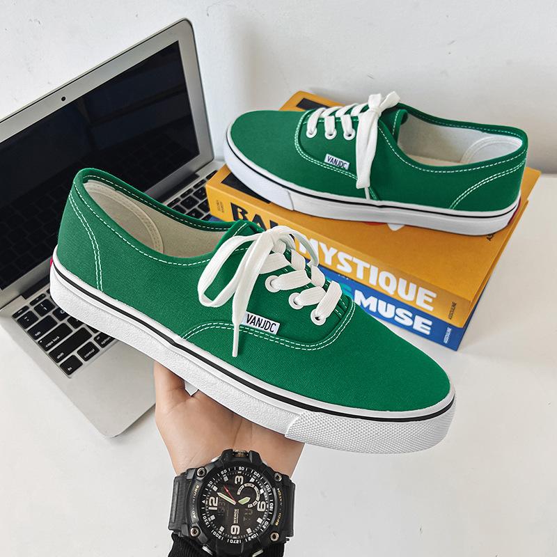 Men's Shoes Casual Flats Canvas Sneakers Women Outdoor Solid Color Shallow Sports Shoes Tennis Footwear Lace Up Vulcanize Shoes