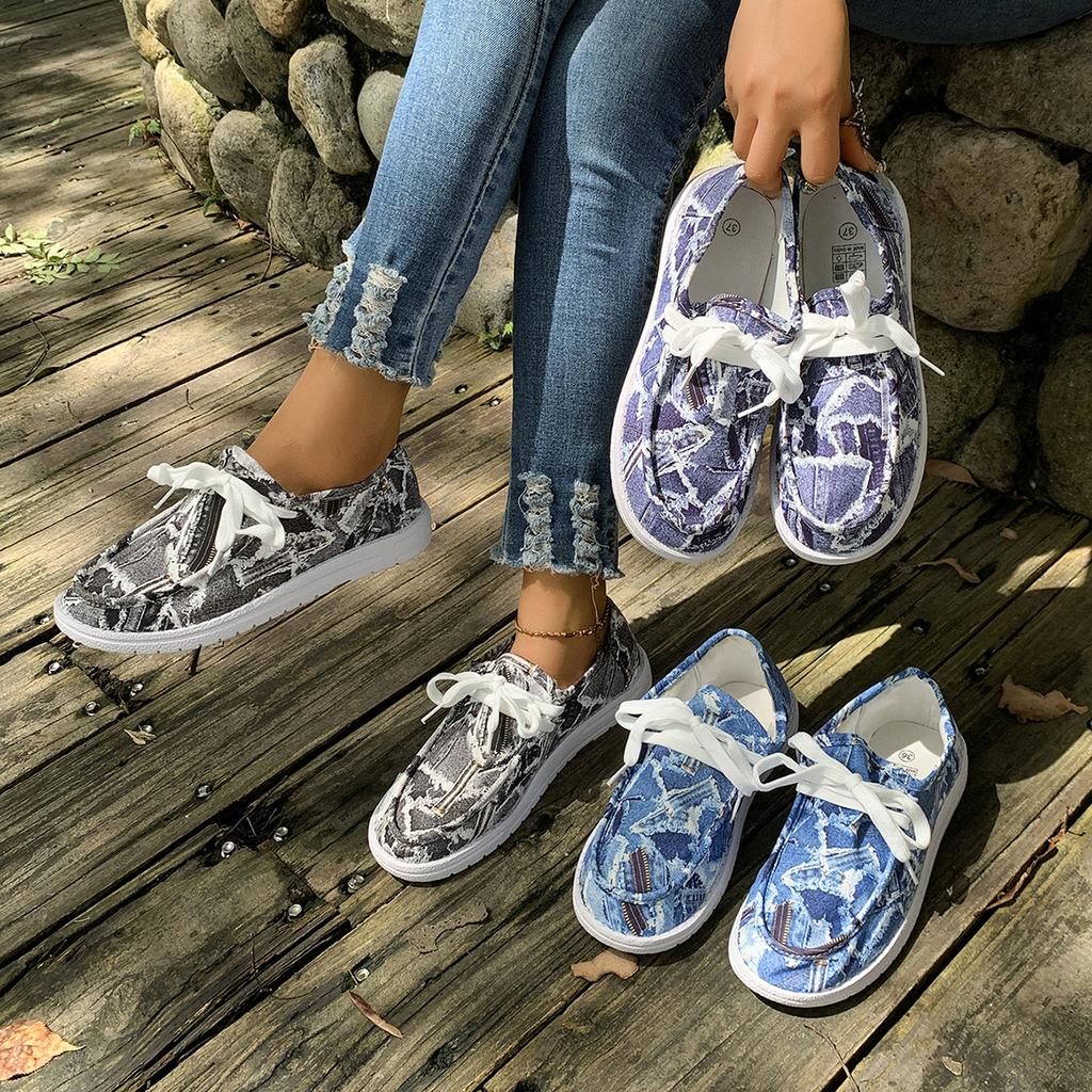 Fashion 2025 Spring Women Sneakers Fashionable Large Size Flat Women Shoes Autumn New Style Casual Single Shoes Rubber Sneakers Women