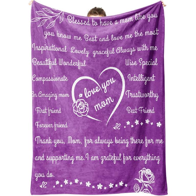 Gifts for Mom, Birthday Gifts for Mom,Best Mom Gifts for Mothers Day,New Mom Gifts for Women, Super Soft Flannel Throw Blankets for Christmas Mom-f