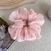 Solid Soft Color Mesh Yarn Scrunchies Elastic Hair Ties for Women and Girls High Ponytail Fashion Accessory Casual Headwear