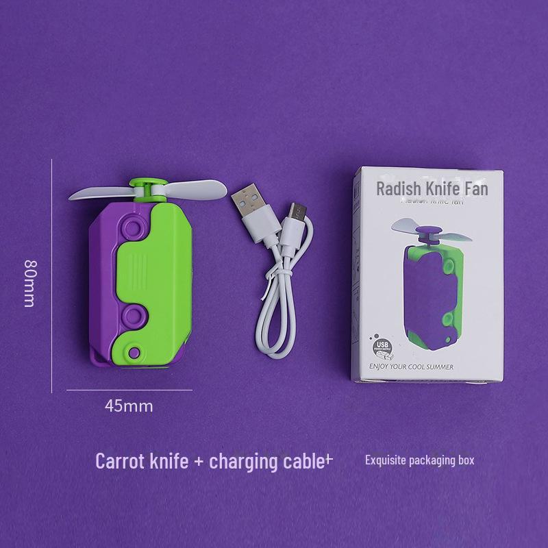 Tragbarer Doppelnutzungs-Karottenmesser-Ventilator: Mini Handheld & Elektrischer Wiederaufladbarer Kühler