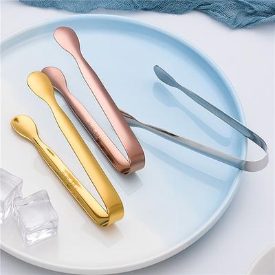 Stainless Steel Ice Cube Clip Ice Tong Bread Food BBQ Clip Barbecue Clip Ice Clamp Tool Bar Kitchen Accessories 10.8cm Clip