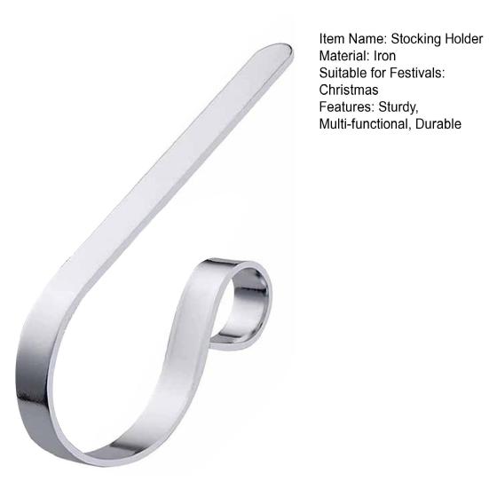 Scratch-Free Christmas Stocking Holder Metal Fireplace Stocking Hanger for Fireplace Mantel Xmas Party Decoration