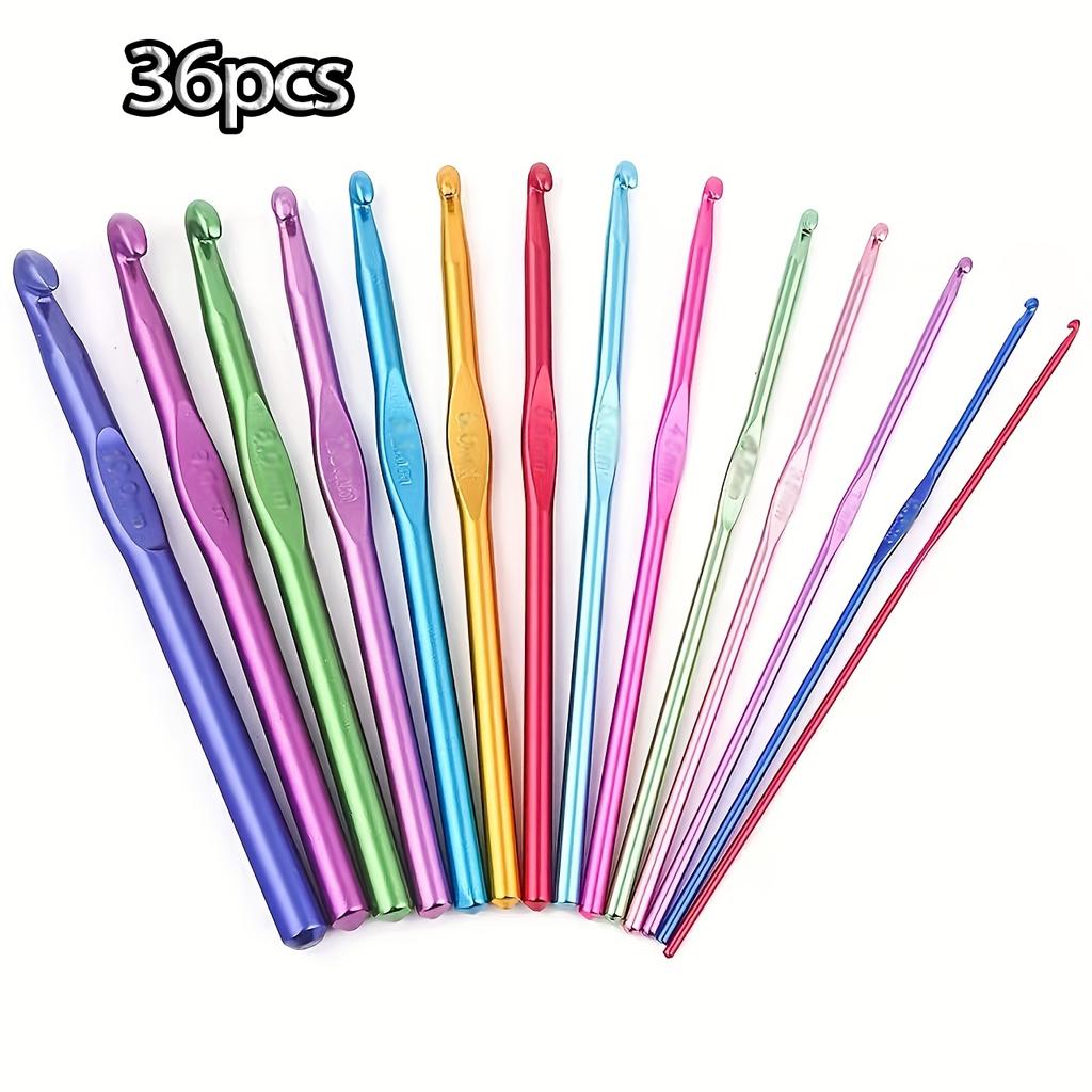 12/36 Metal Handle Crochet Hook Colorful Aluminum Knitting Needles Single Head Crochet Knitting Yarn Crafts DIY Apparel Needles
