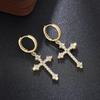 High-End Small Cross Earrings For Women Sparkling Zircon Inlay Daily Style Personalized Jewelry