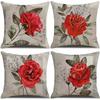 Retro Valentine's Day Flower Square Pillow Case Living Room Sofa Pillow Case Decoration Party Cushion Case