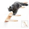 Wooden Wall-Mounted Cat Activity Centre with Scratching Board Hammock and Climbing Stairs Pet Climbing Play Furniture