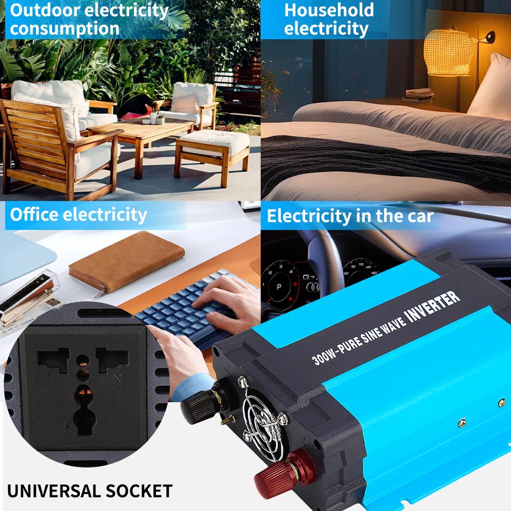 100% Pure Sine Wave Output500W /1000W Off Grid Inverter DC Input 110V 120V To AC Output Inverter Adapter Converter