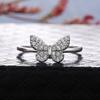 1Pc Fashion Classic Synthetic Zircon Butterfly Ring Creative Ring