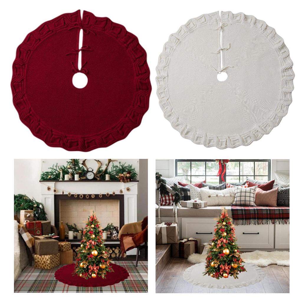 Christmas Tree Skirt Round Ornament Decorative Xmas Tree Skirt Christmas Decoration for Home Bedroom Hotel Holiday Party