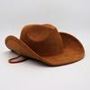 Nyugati Cowboy Kalap Szélvédő Kötél Jazz Kalap Velúr Vintage Felsőkallap Filc Kalap Gyapjú Kalap Férfiaknak és Nőknek