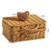 Woven Sea Vine & Bamboo Rectangle Snack Storage Basket