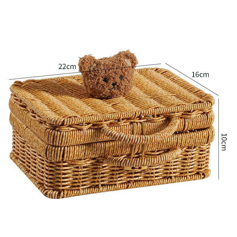 Woven Sea Vine & Bamboo Rectangle Snack Storage Basket
