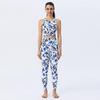 Womens Quick-Dry Yoga Set - Printed High-Waist Leggings & Sports Bra for Yoga Gym Fitness _d