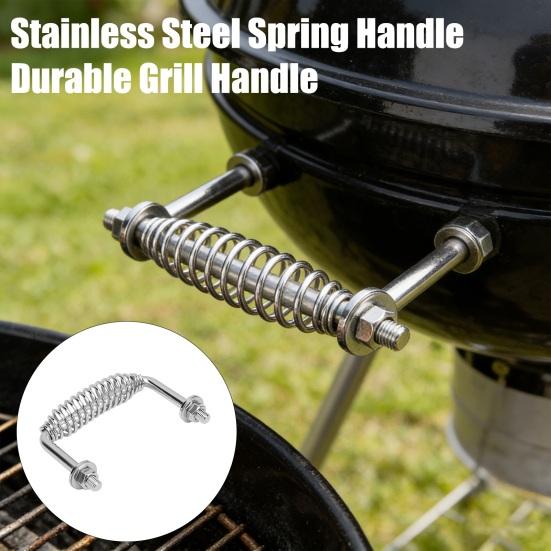 Rustfrit Stål Fjederhåndtag til Grill Bolt-On Udskiftningsgreb med Beslag 5-3/8" Længde Varmebestandigt Rustfrit Kraftigt Håndtag til